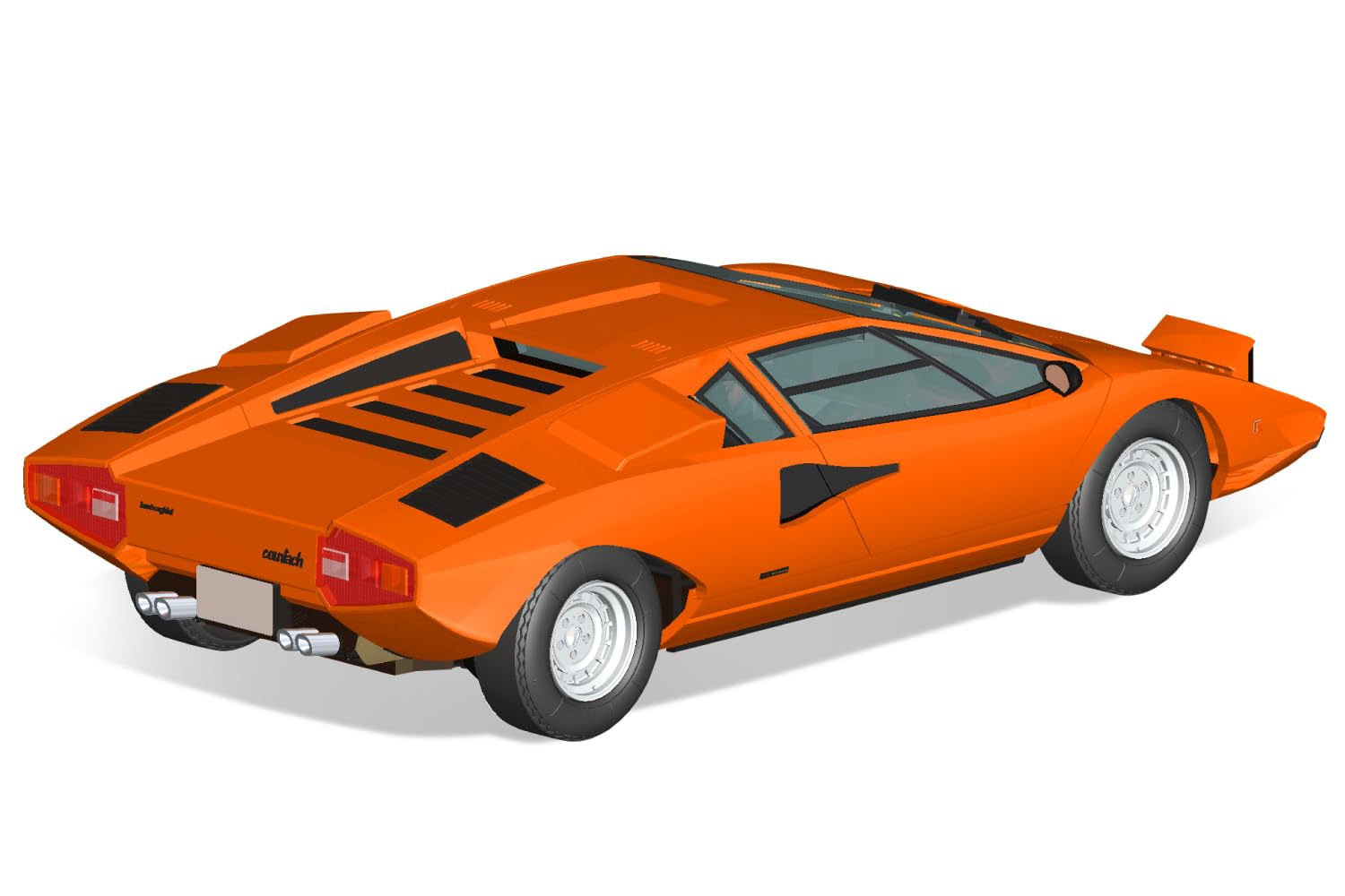 Amazon.com: Aoshima Lamborghini Countach LP400 (Orange Ver.) 1:32